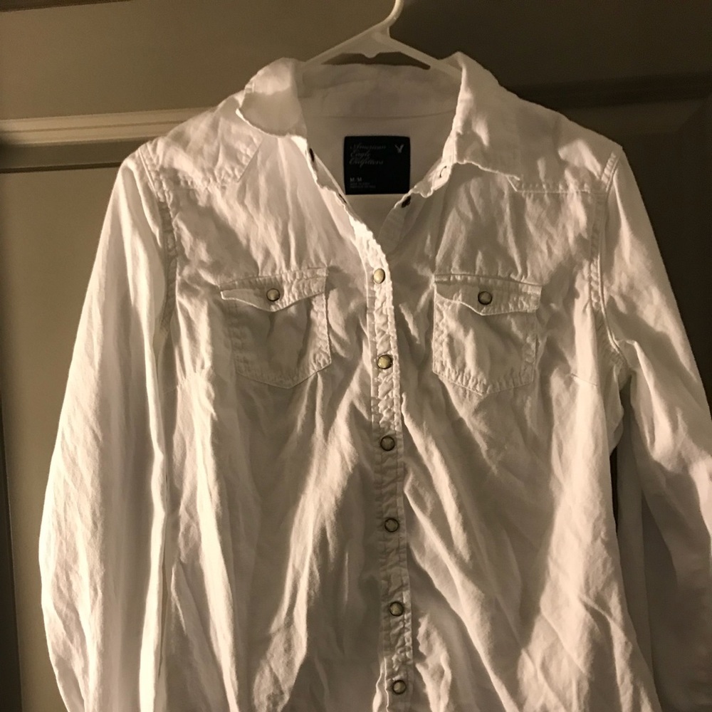 Plain white button down shirt